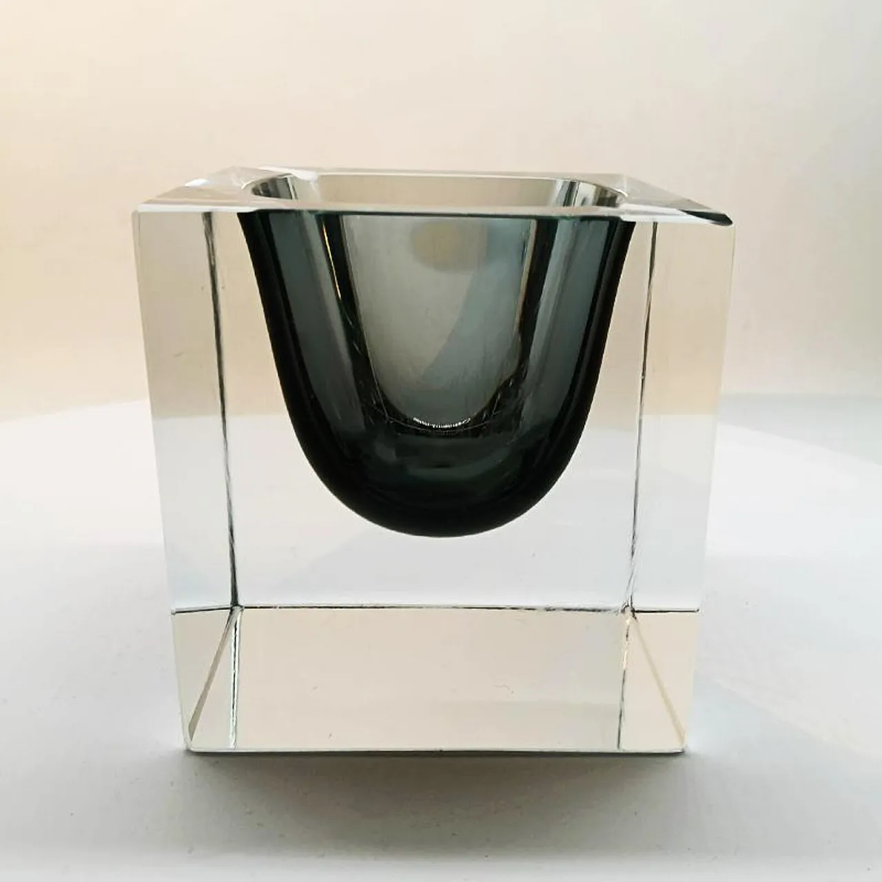Posacenere cubo in vetro di Murano di Flavio Poli per Seguso, anni '60 1