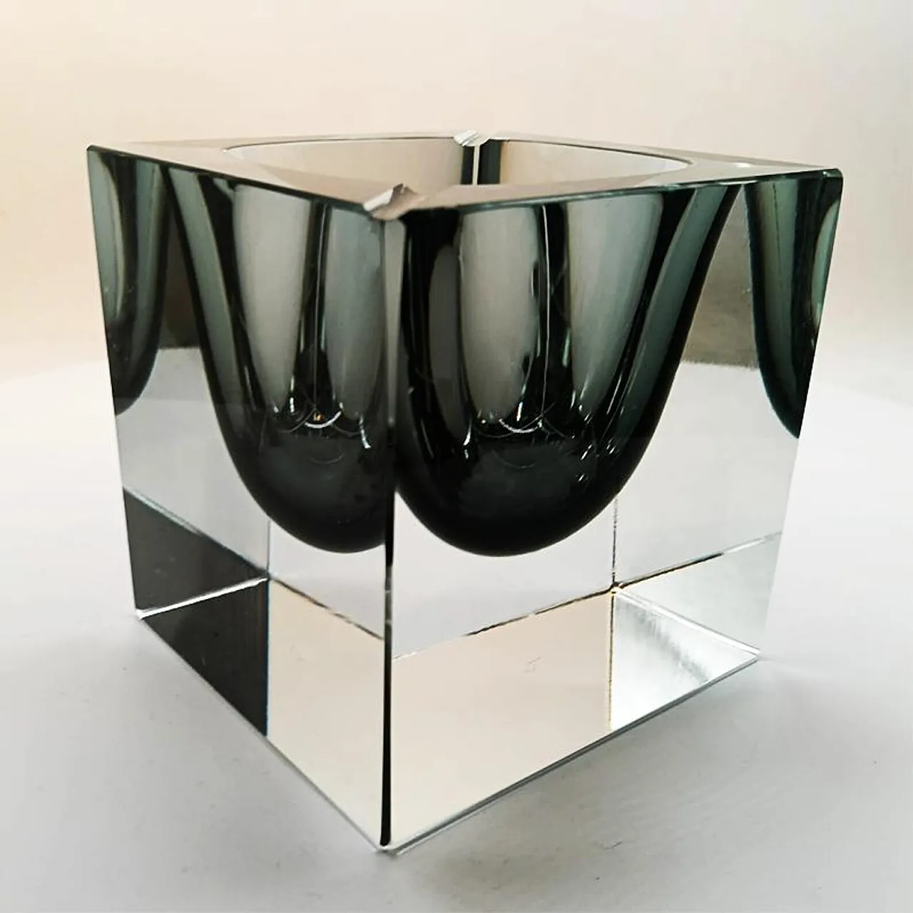 Posacenere cubo in vetro di Murano di Flavio Poli per Seguso, anni '60 5