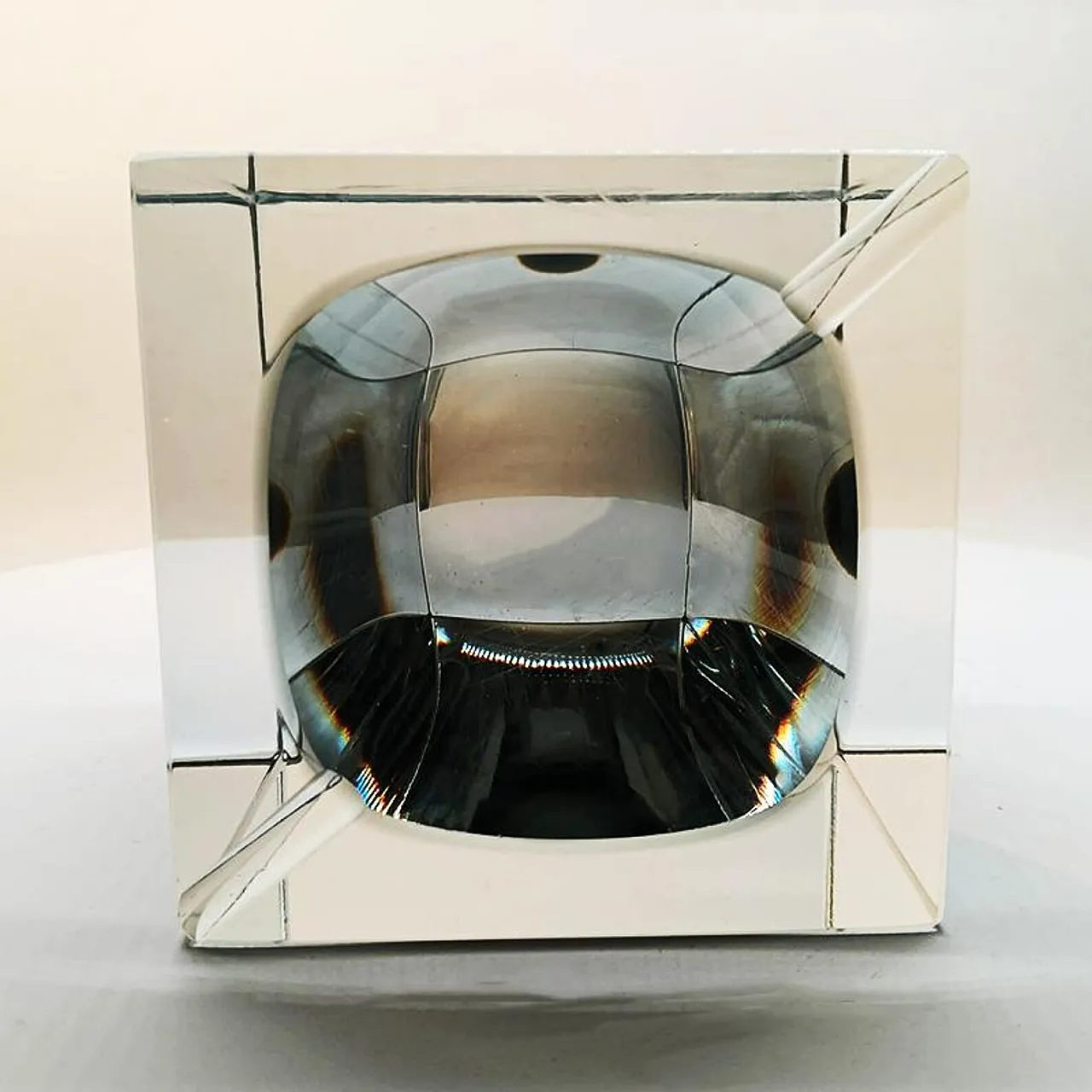 Posacenere cubo in vetro di Murano di Flavio Poli per Seguso, anni '60 7