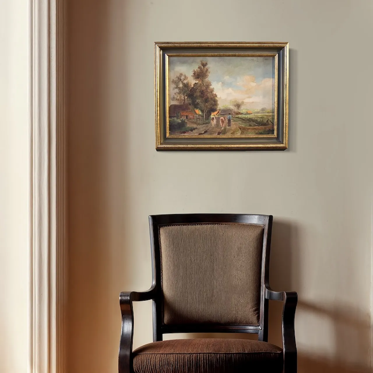 Flemish bucolic landscape painting from the 20th century 5