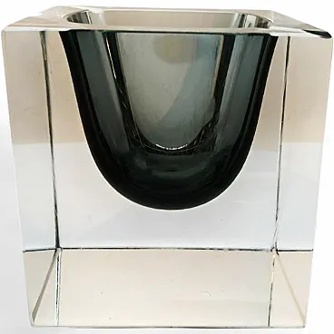 Cube ashtray in Murano glass by Flavio Poli for Seguso, 1960s