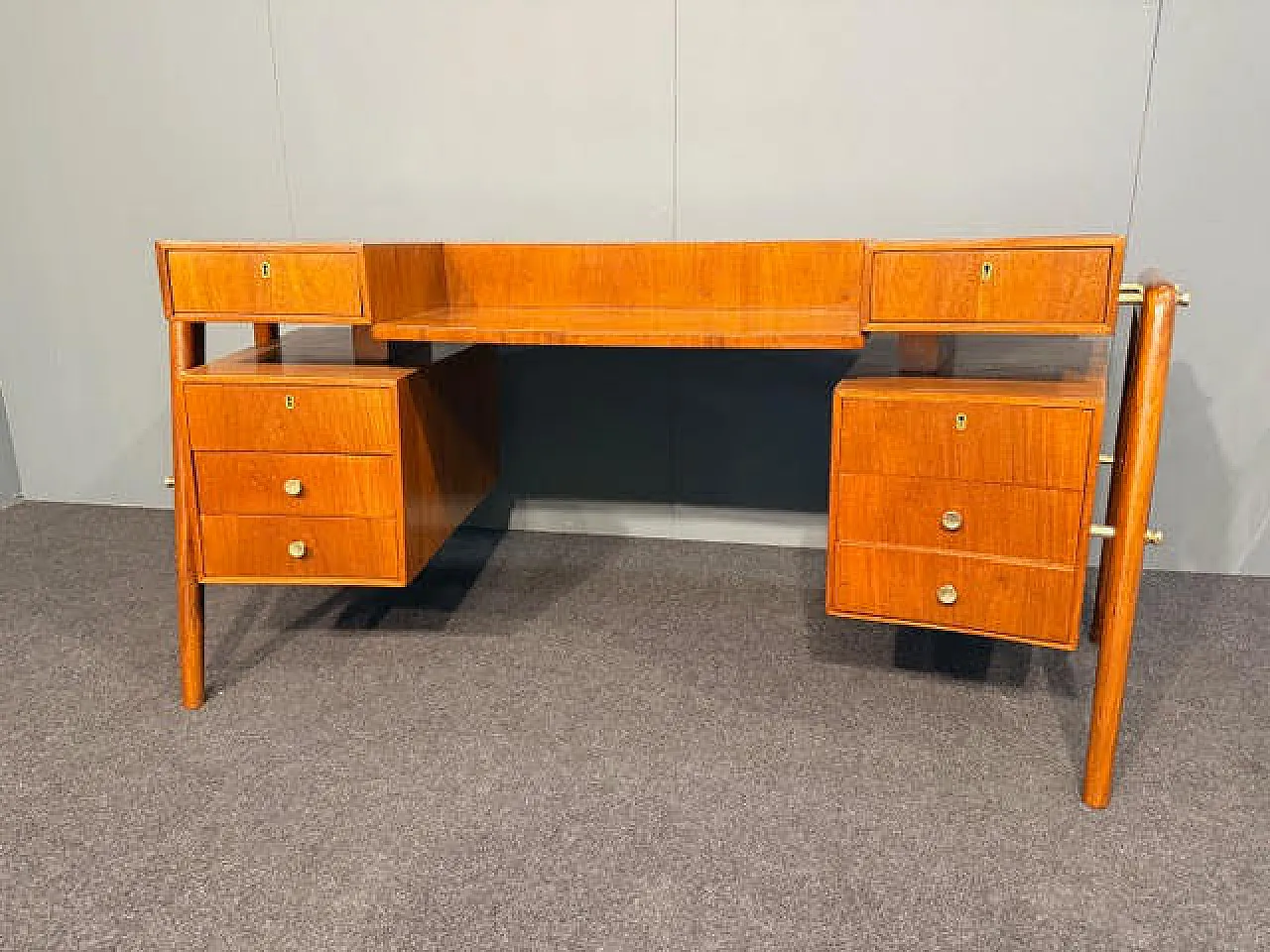 Scrivania in legno, anni '50 3