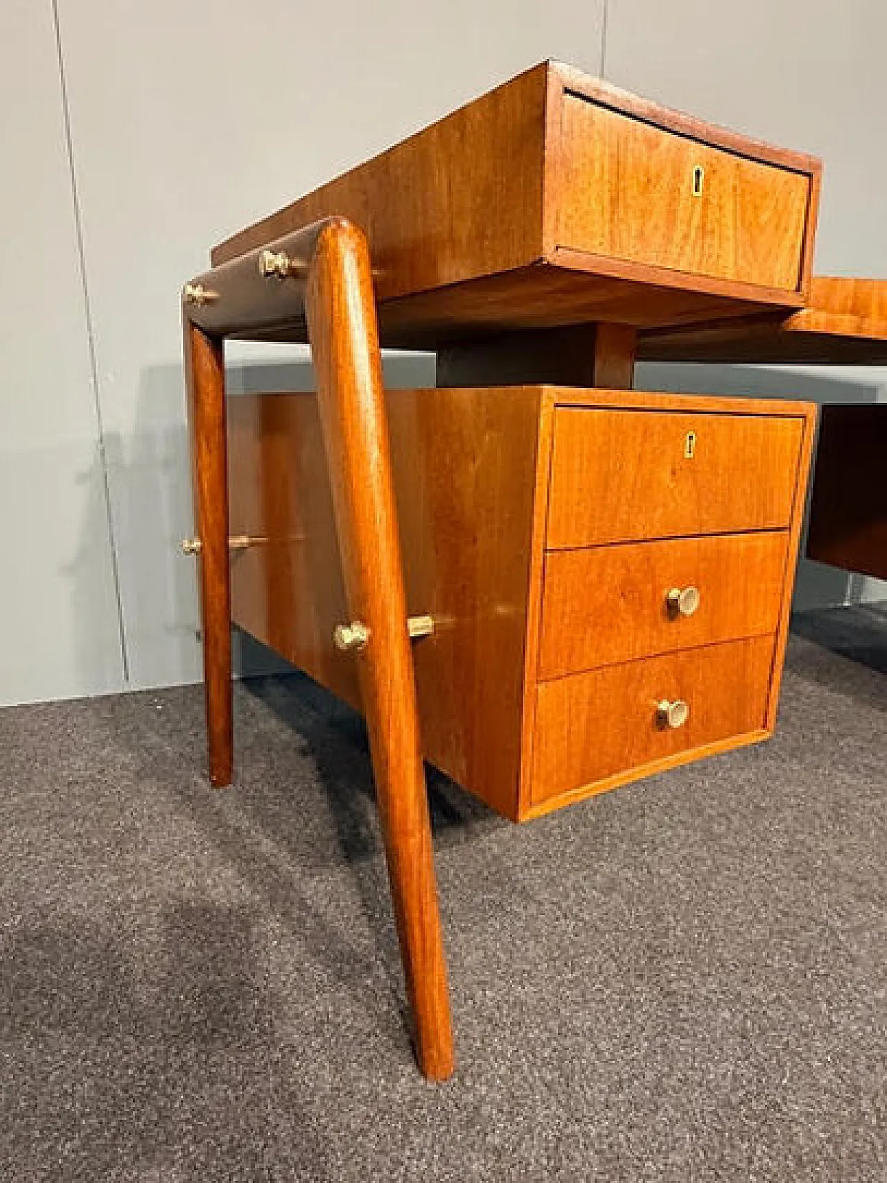 Scrivania in legno, anni '50 7