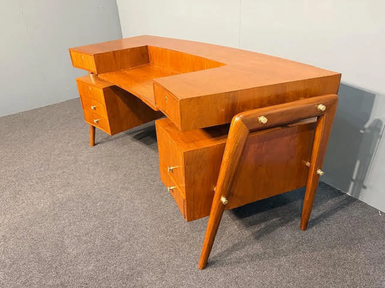 Scrivania in legno, anni '50 10