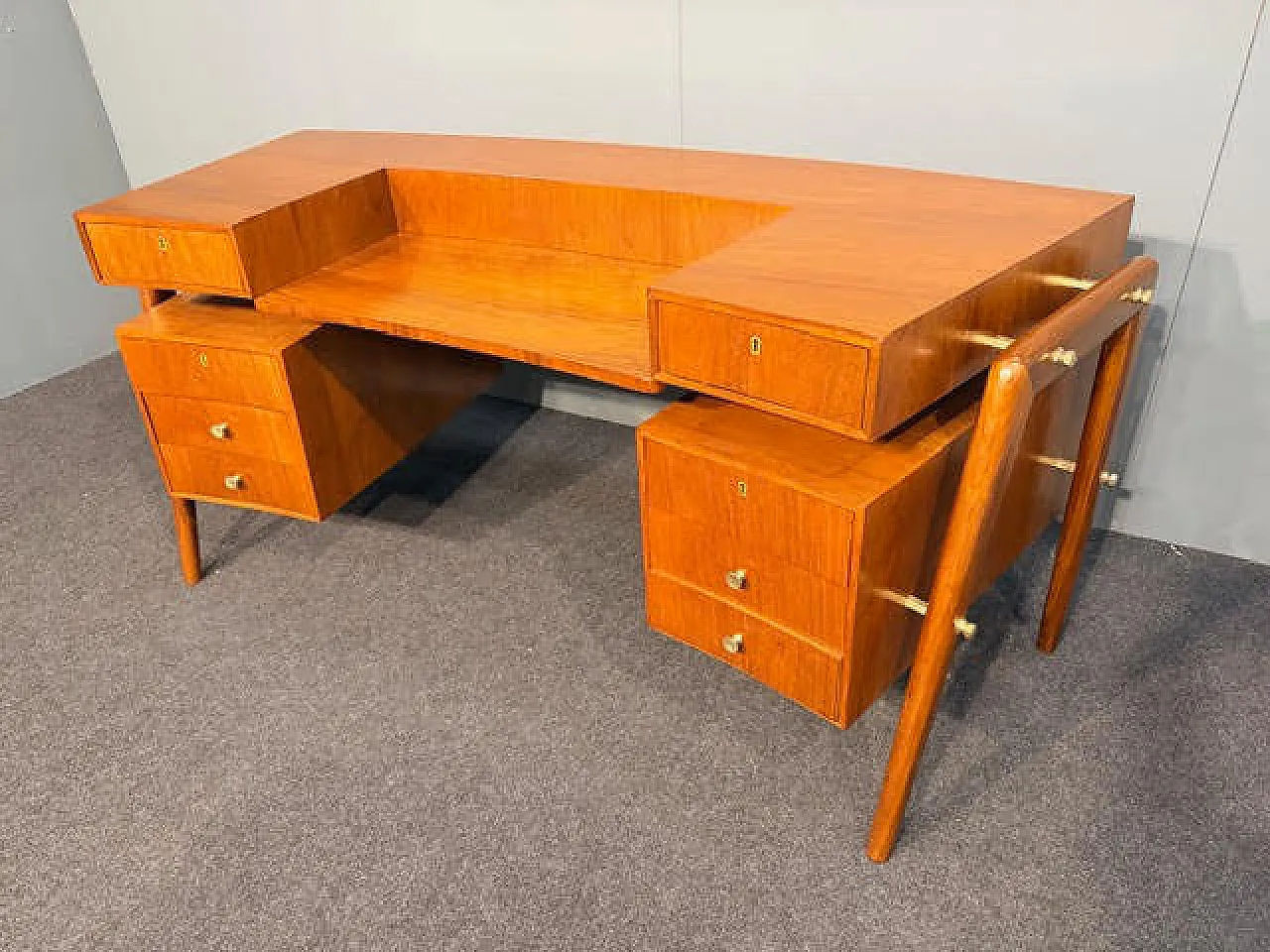 Scrivania in legno, anni '50 11