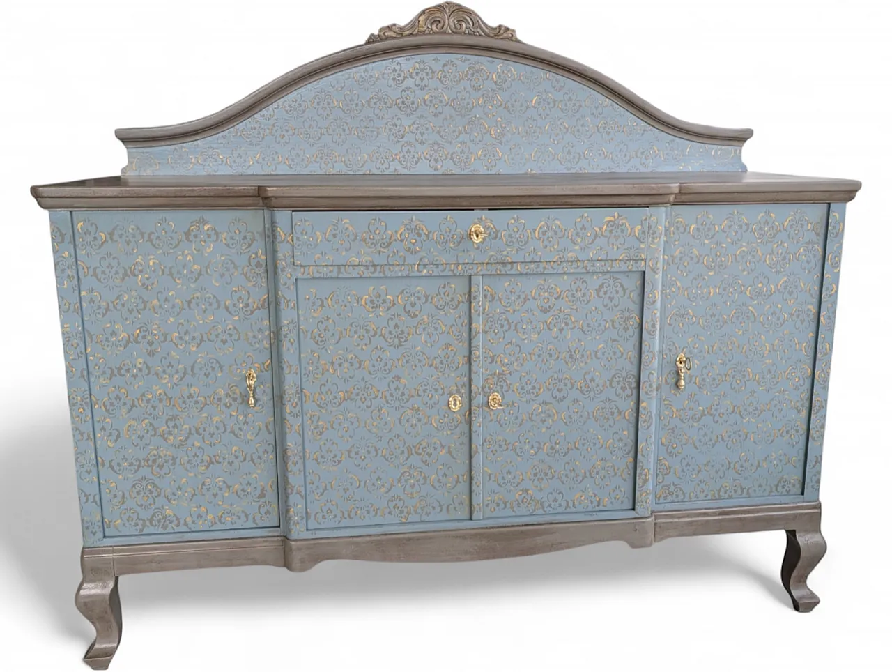 Restored oak wood sideboard, 2000s 14