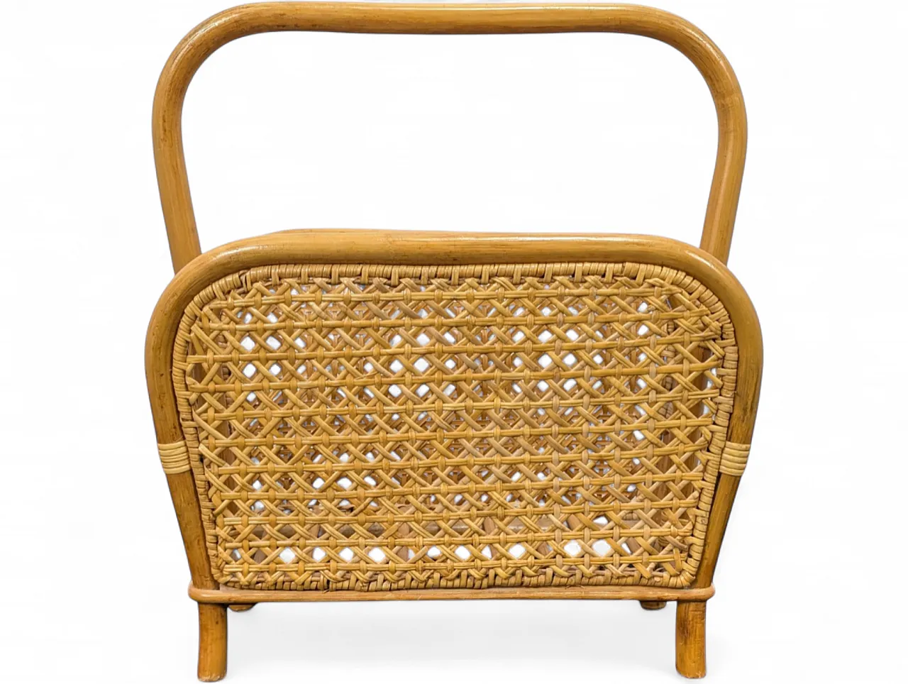 Bamboo magazine rack, 1970s 8