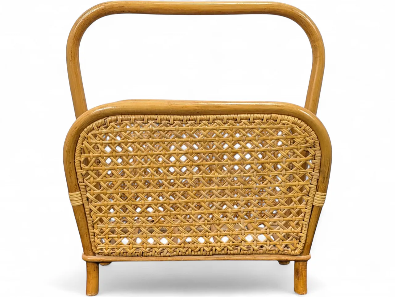 Bamboo magazine rack, 1970s 9