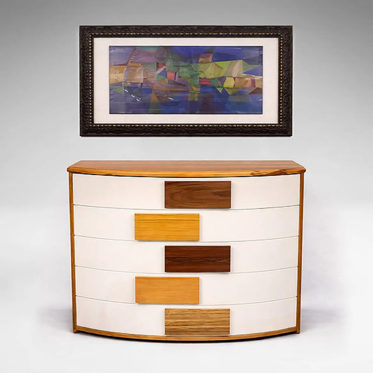 Five-drawer chest with curved front, 20th century 1