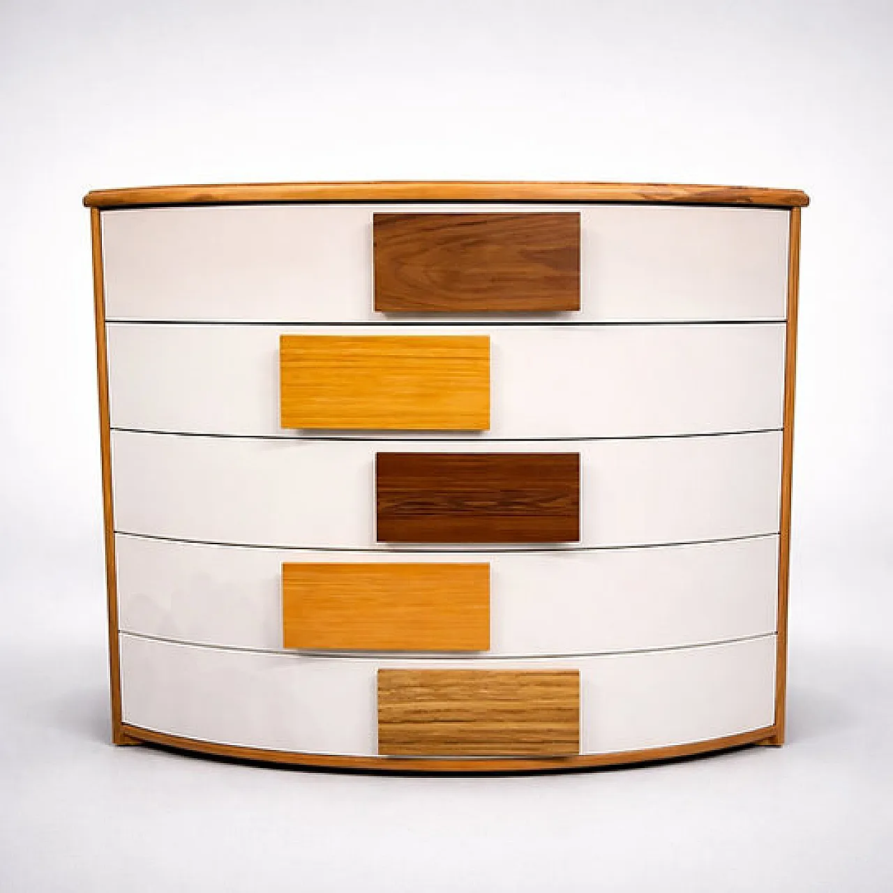 Five-drawer chest with curved front, 20th century 5