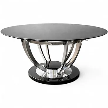 Tavolino con piano in vetro, anni '70