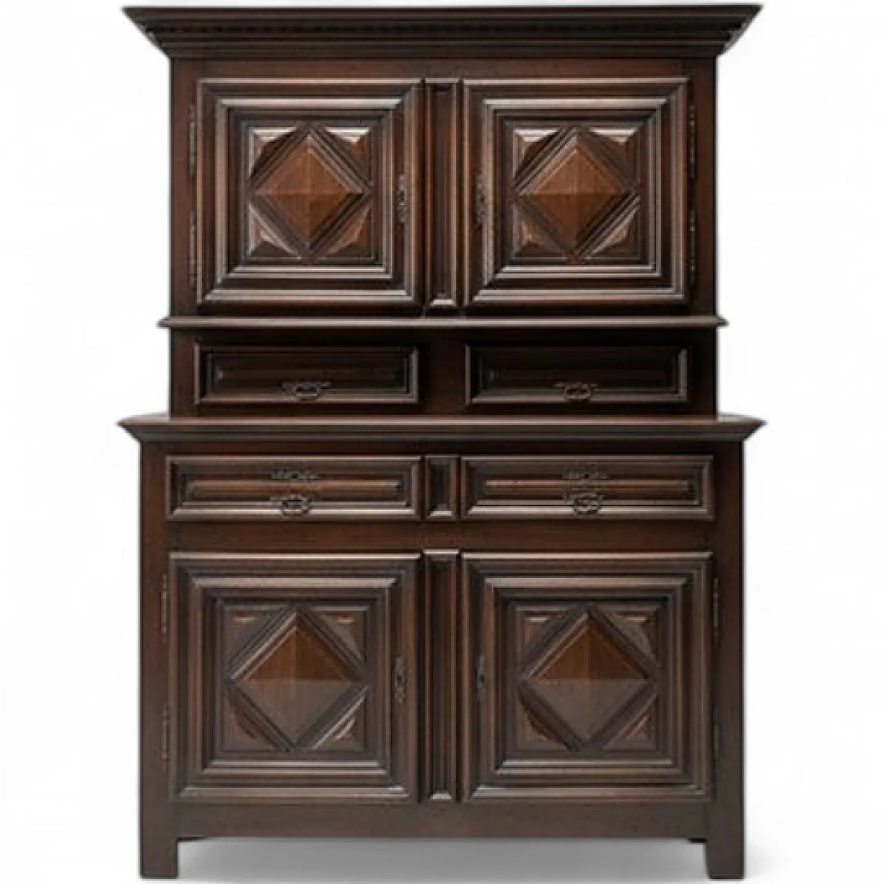 Solid wood double-body sideboard, 17th century 10