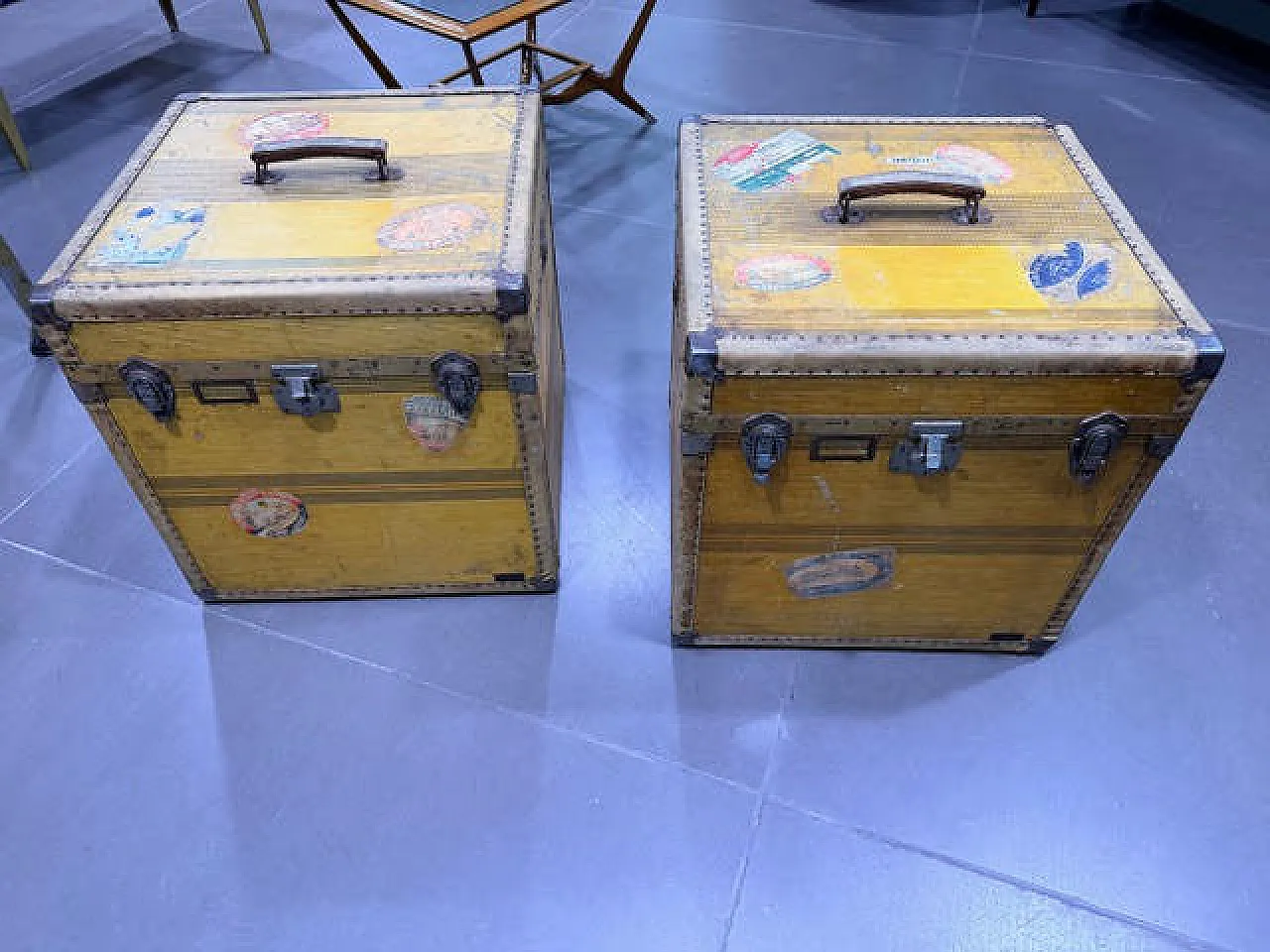 Pair of travel trunks, early 20th century 3