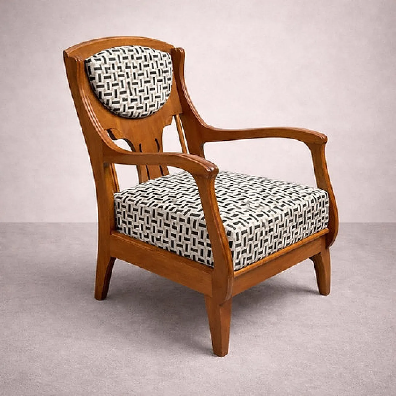 Liberty oak armchair by Eugenio Quarti, early 20th century 1