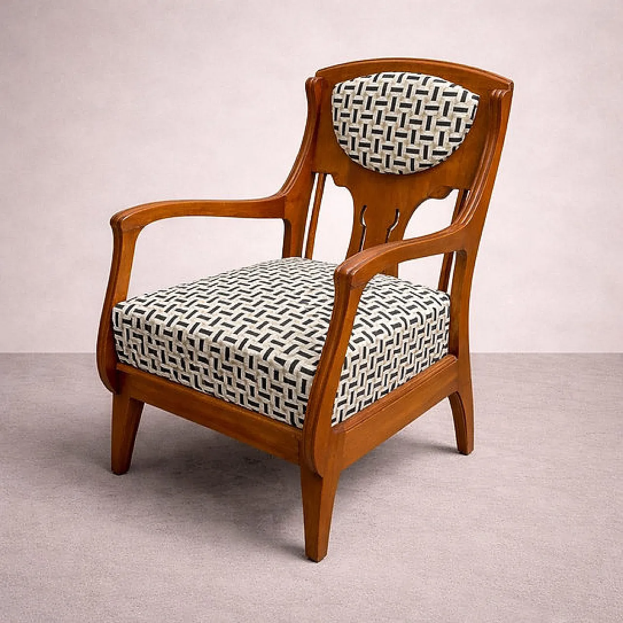 Liberty oak armchair by Eugenio Quarti, early 20th century 2