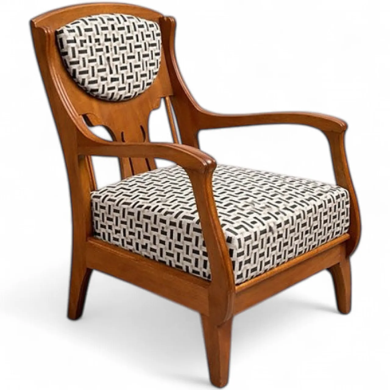 Liberty oak armchair by Eugenio Quarti, early 20th century 10