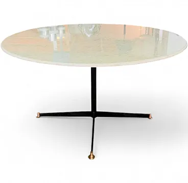 Dining table with round marble top, 1970s