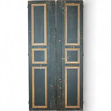 Double door in painted wood and metal, 20th century