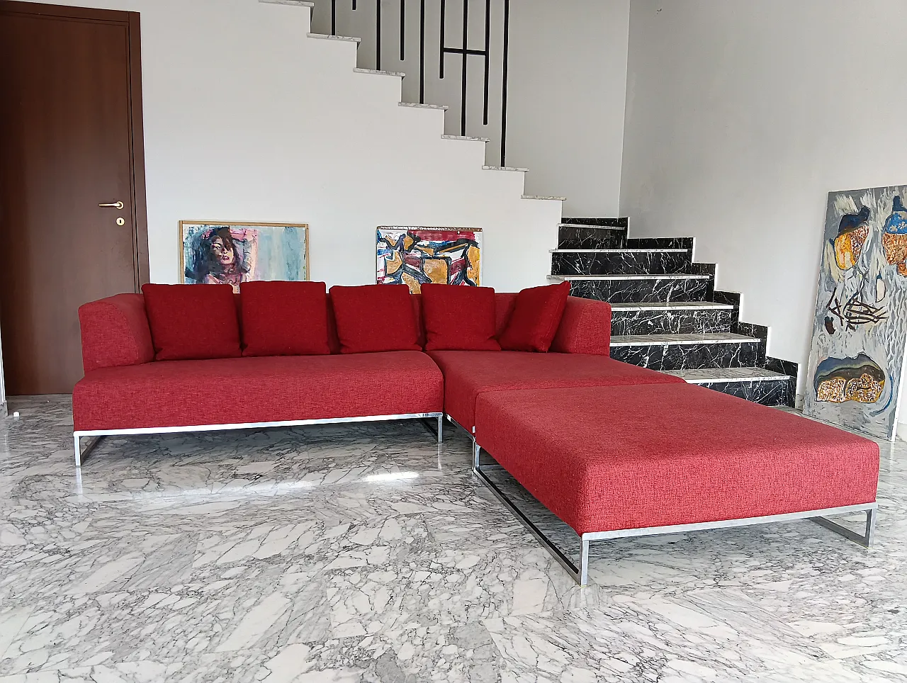 B&B ITALIA sofa SOLO 246 MAXALTO in red material cotton, 2000s 2