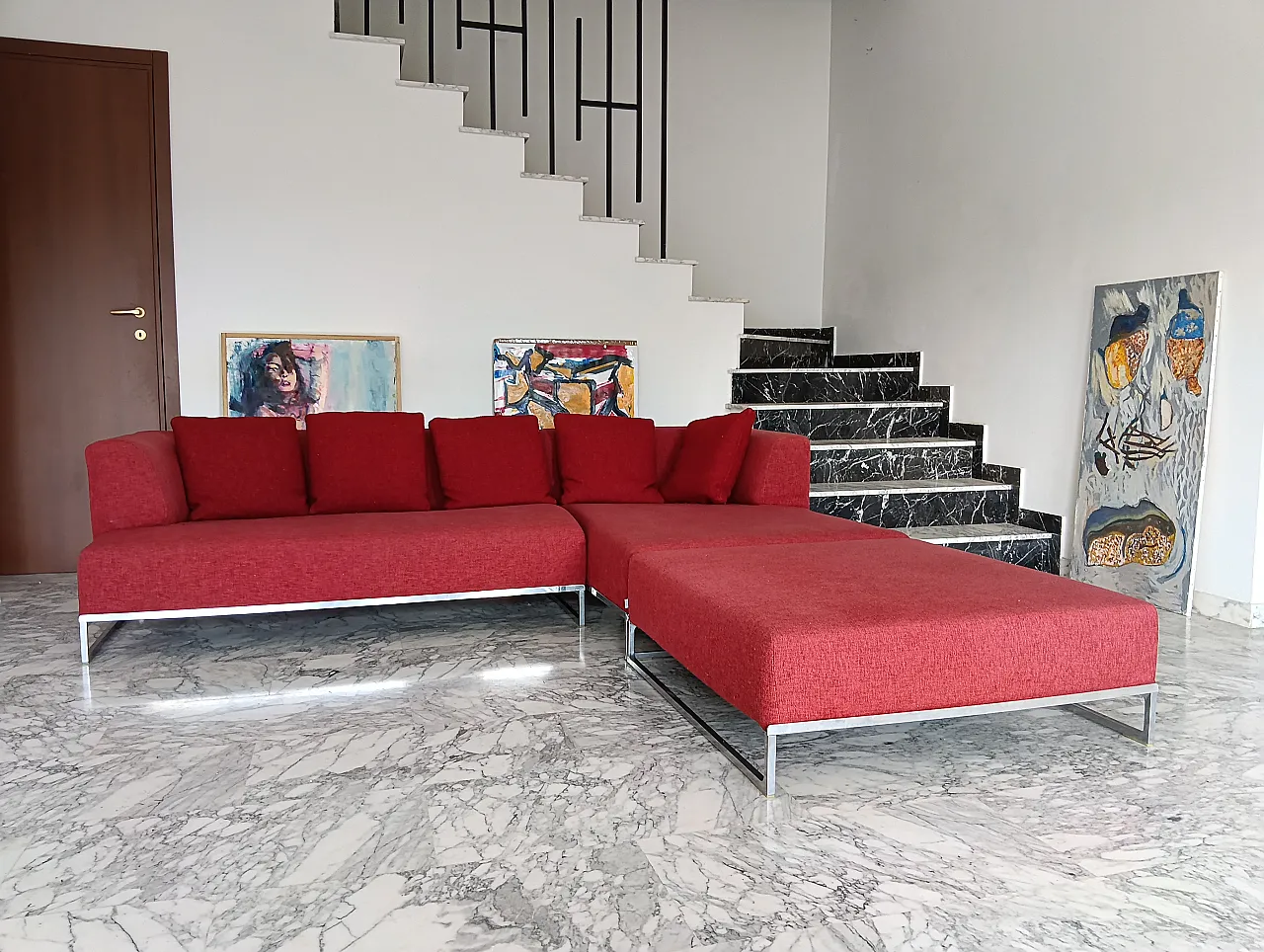 B&B ITALIA sofa SOLO 246 MAXALTO in red material cotton, 2000s 3