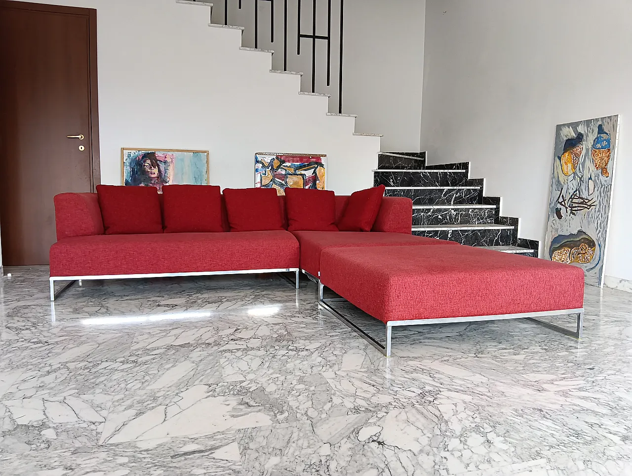B&B ITALIA sofa SOLO 246 MAXALTO in red material cotton, 2000s 4