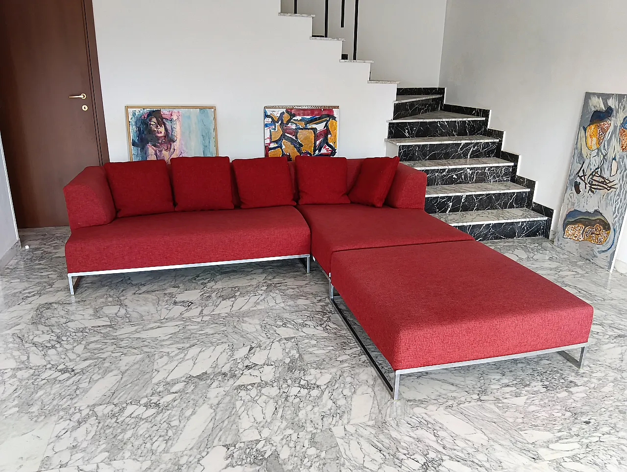 B&B ITALIA sofa SOLO 246 MAXALTO in red material cotton, 2000s 5