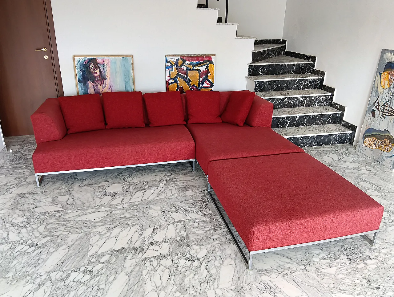 B&B ITALIA sofa SOLO 246 MAXALTO in red material cotton, 2000s 6