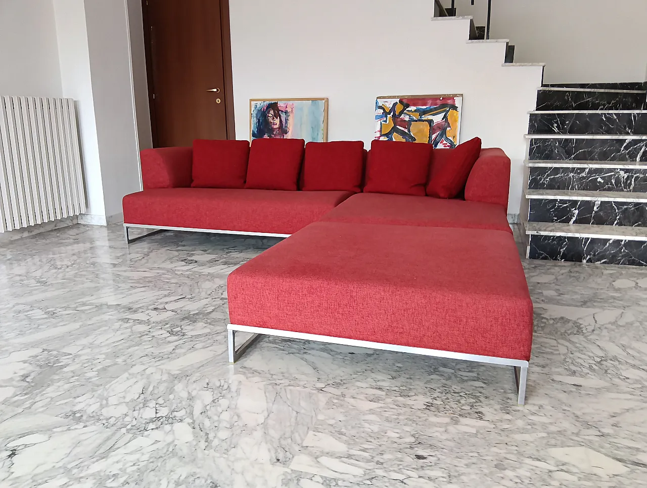 B&B ITALIA sofa SOLO 246 MAXALTO in red material cotton, 2000s 8