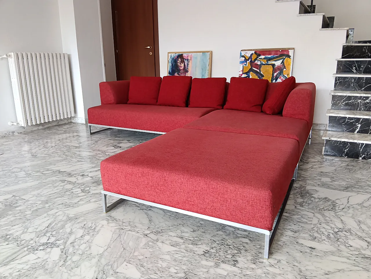 B&B ITALIA sofa SOLO 246 MAXALTO in red material cotton, 2000s 9