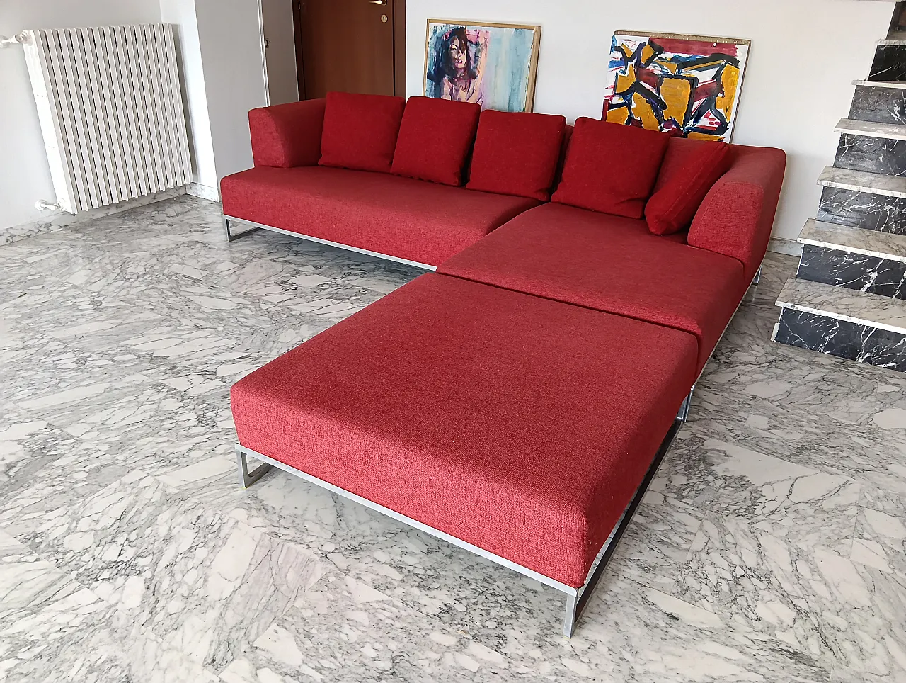 B&B ITALIA sofa SOLO 246 MAXALTO in red material cotton, 2000s 10