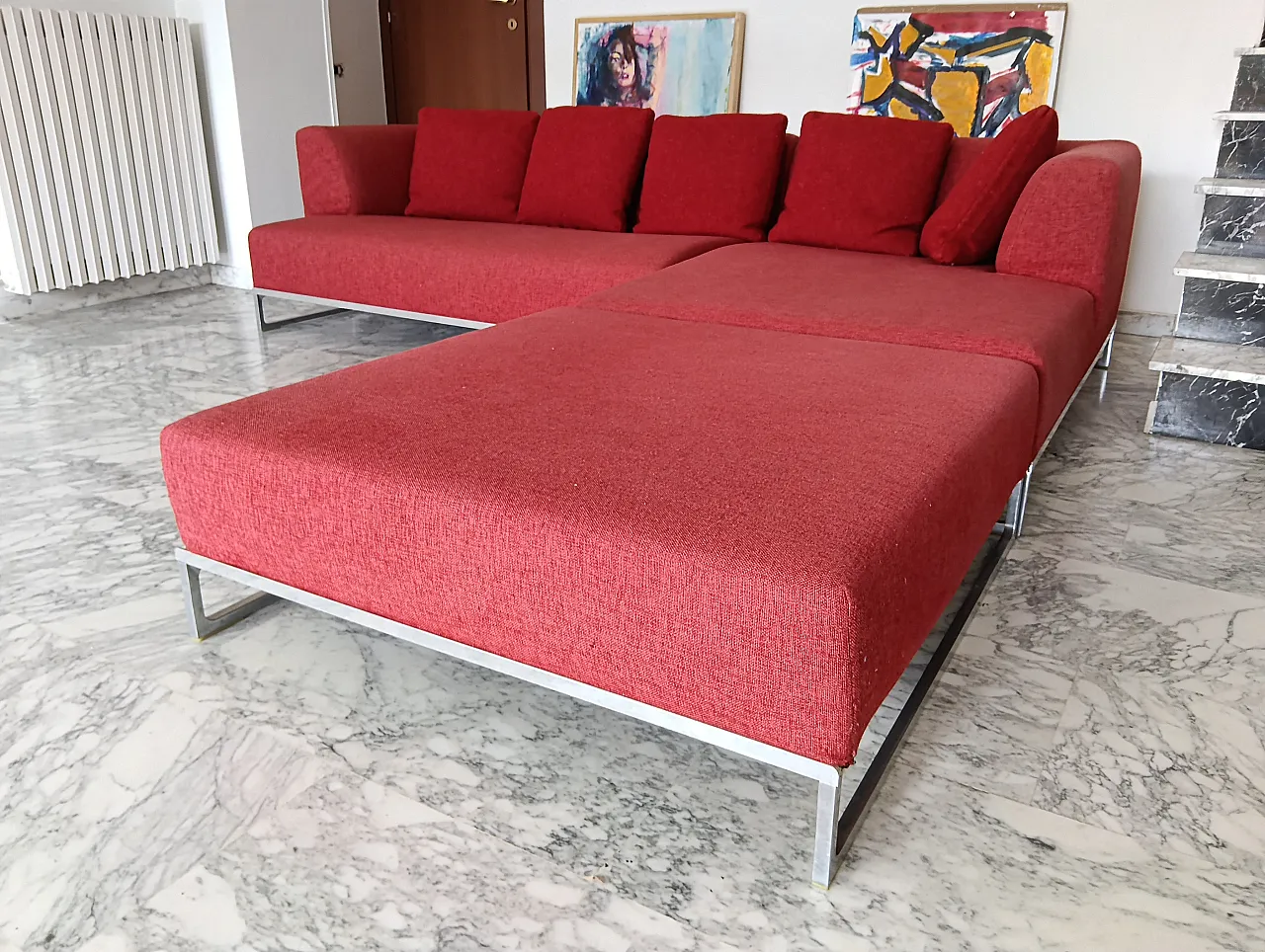B&B ITALIA sofa SOLO 246 MAXALTO in red material cotton, 2000s 11