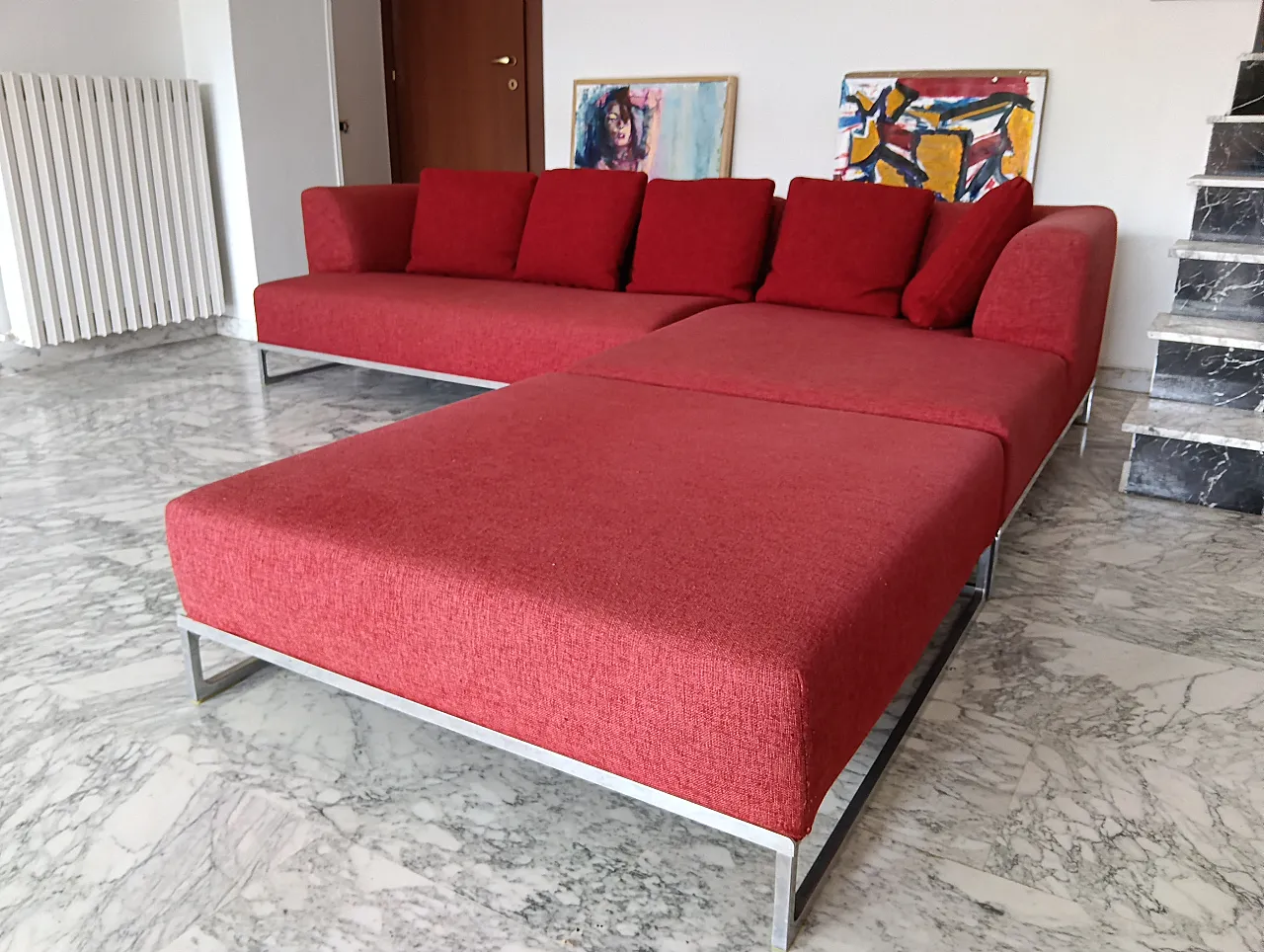 B&B ITALIA sofa SOLO 246 MAXALTO in red material cotton, 2000s 17
