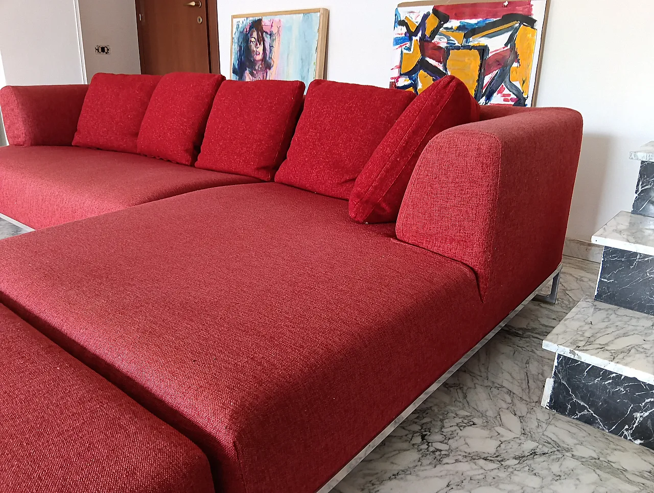 B&B ITALIA sofa SOLO 246 MAXALTO in red material cotton, 2000s 18