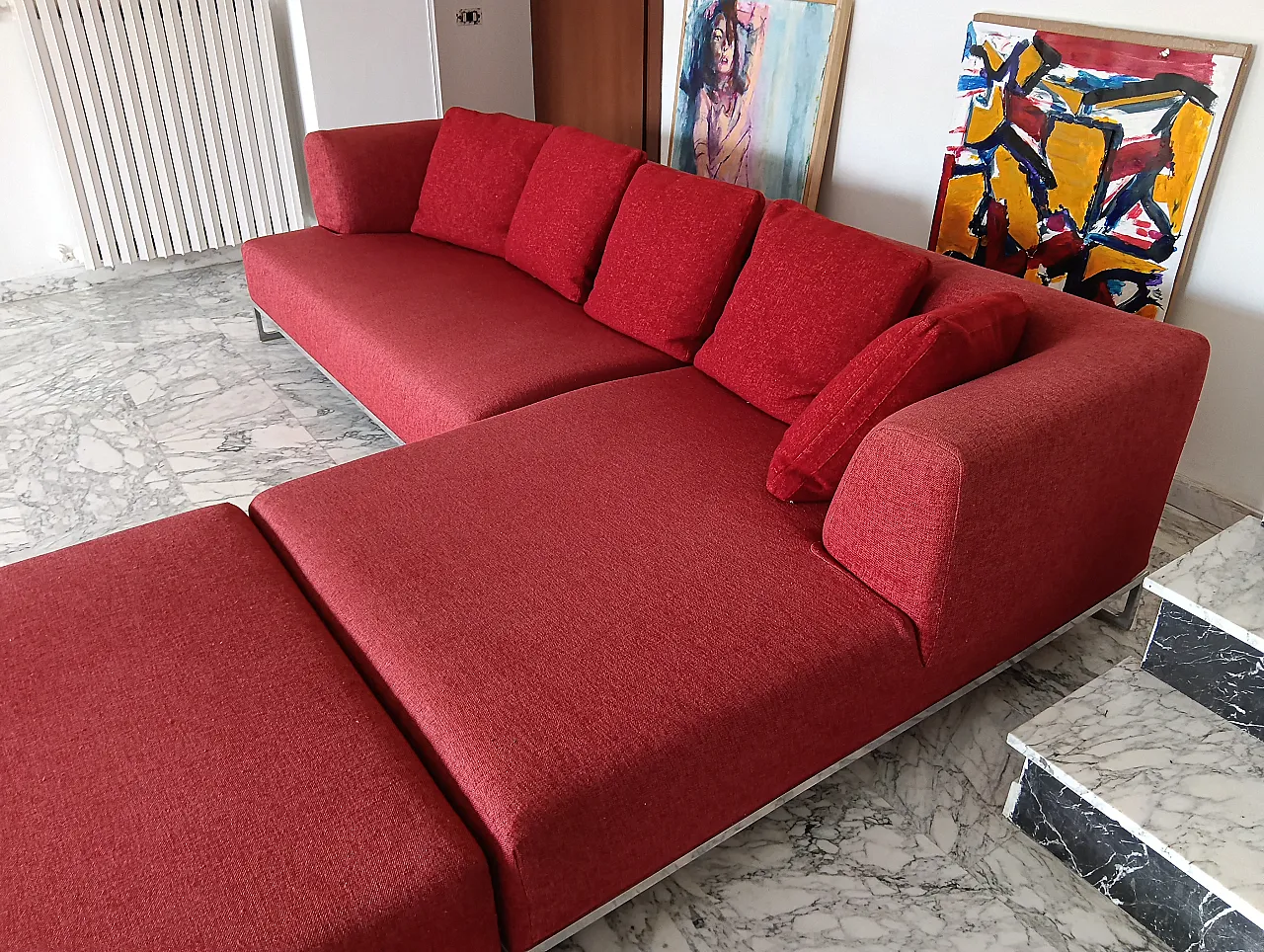 B&B ITALIA sofa SOLO 246 MAXALTO in red material cotton, 2000s 19