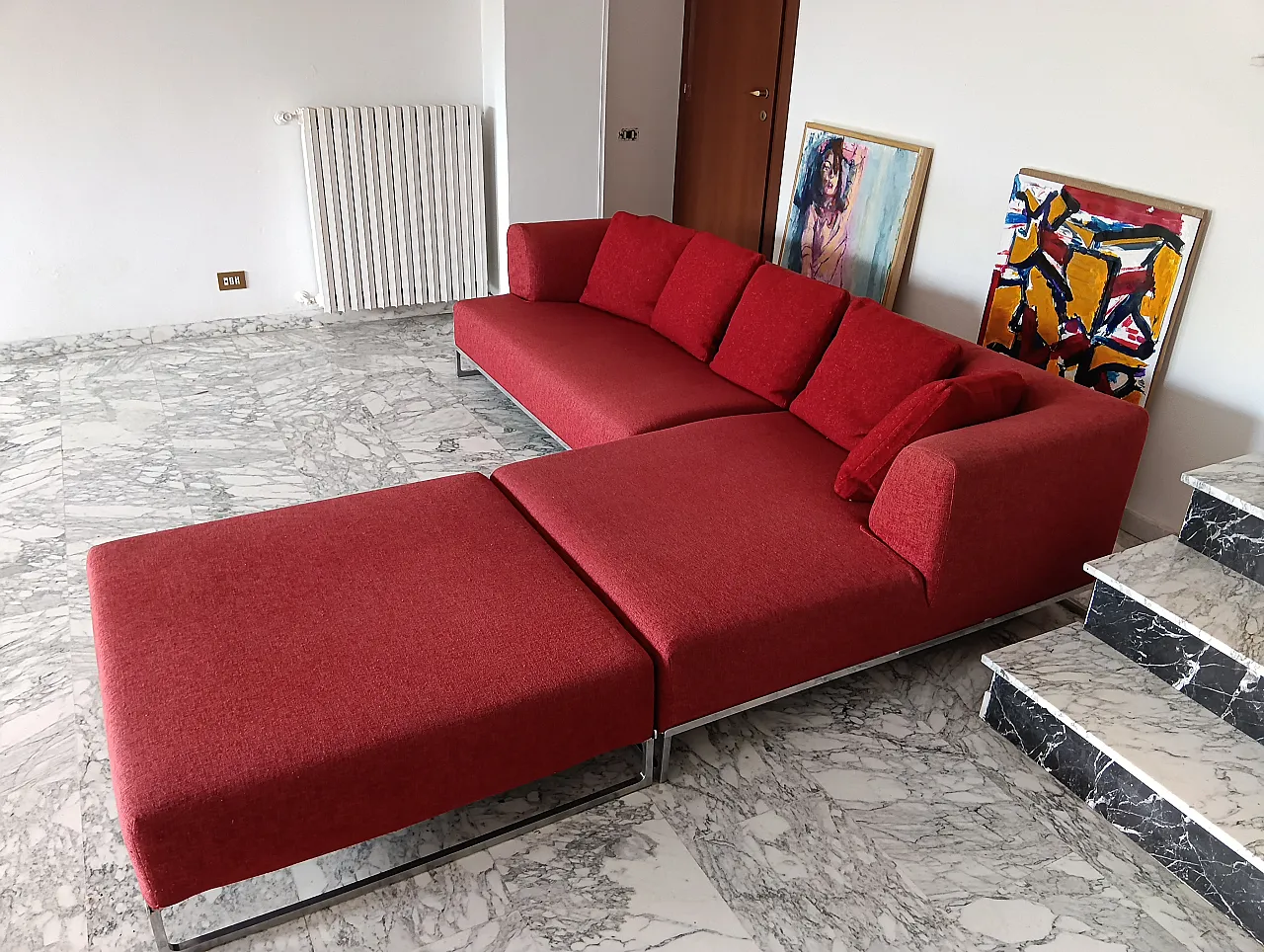B&B ITALIA sofa SOLO 246 MAXALTO in red material cotton, 2000s 21