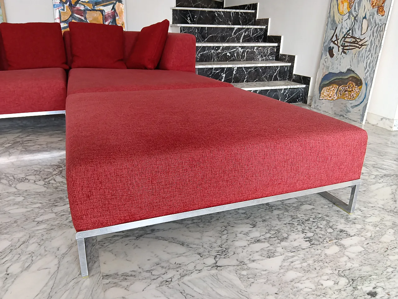B&B ITALIA sofa SOLO 246 MAXALTO in red material cotton, 2000s 23