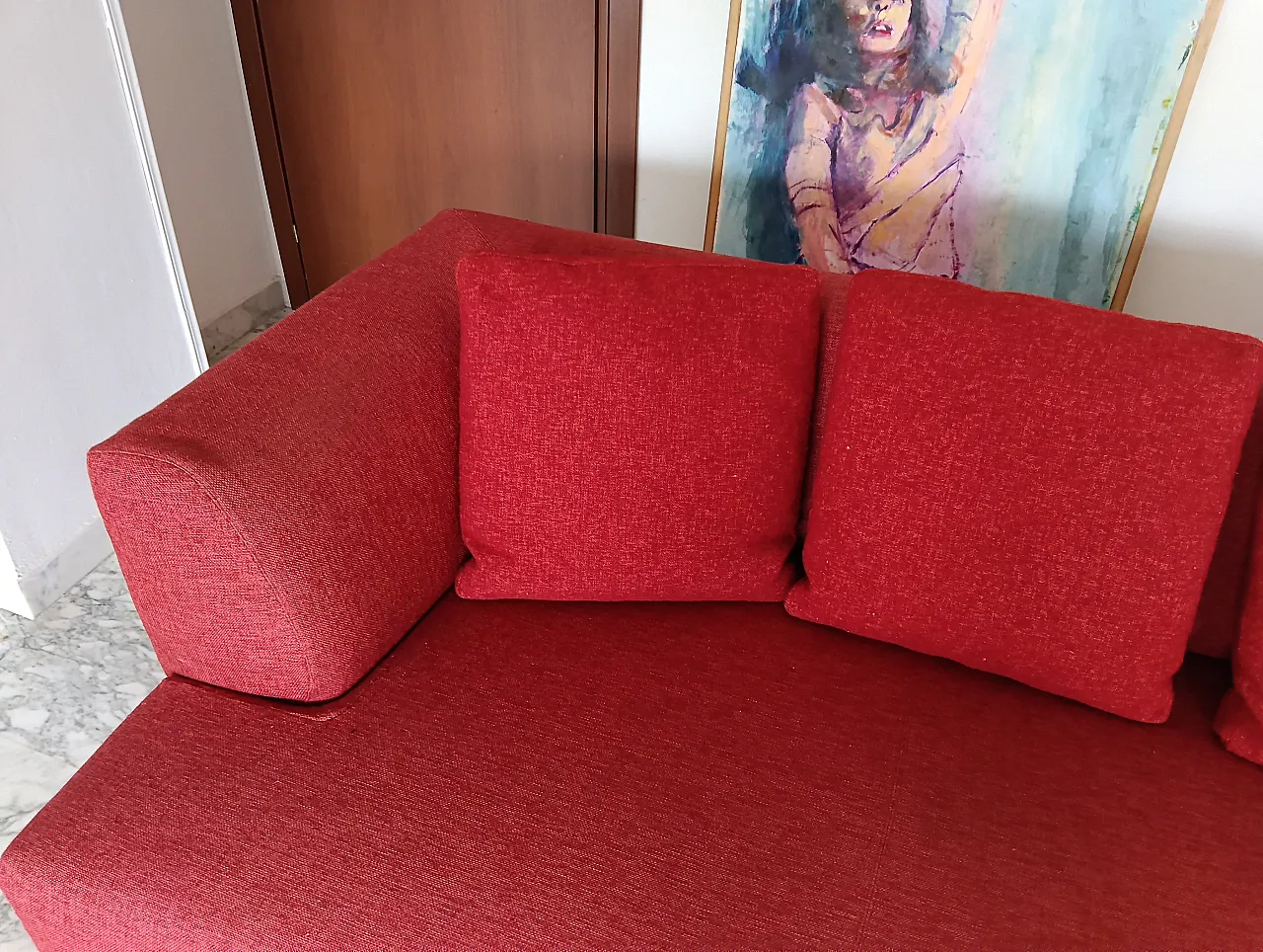 B&B ITALIA sofa SOLO 246 MAXALTO in red material cotton, 2000s 33