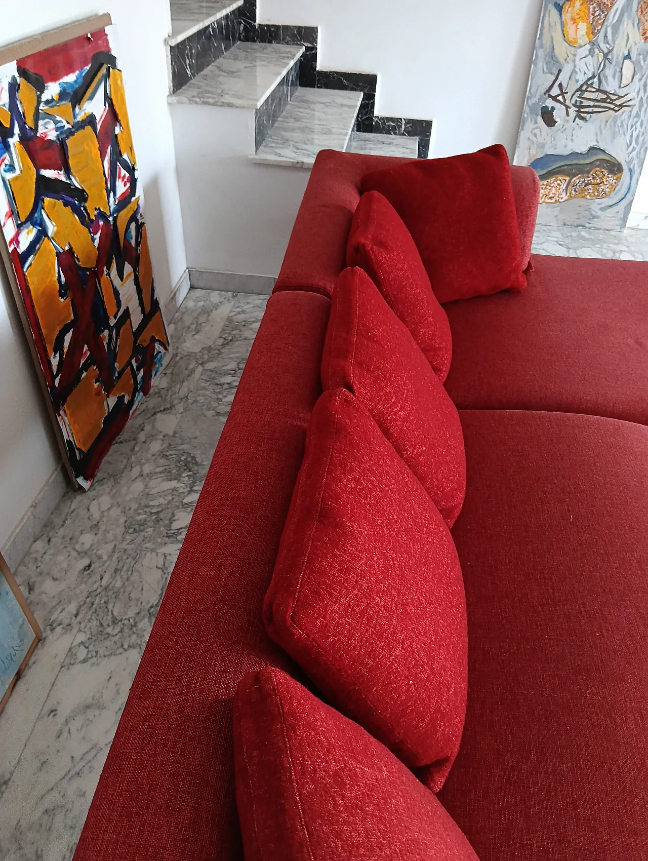 B&B ITALIA sofa SOLO 246 MAXALTO in red material cotton, 2000s 44
