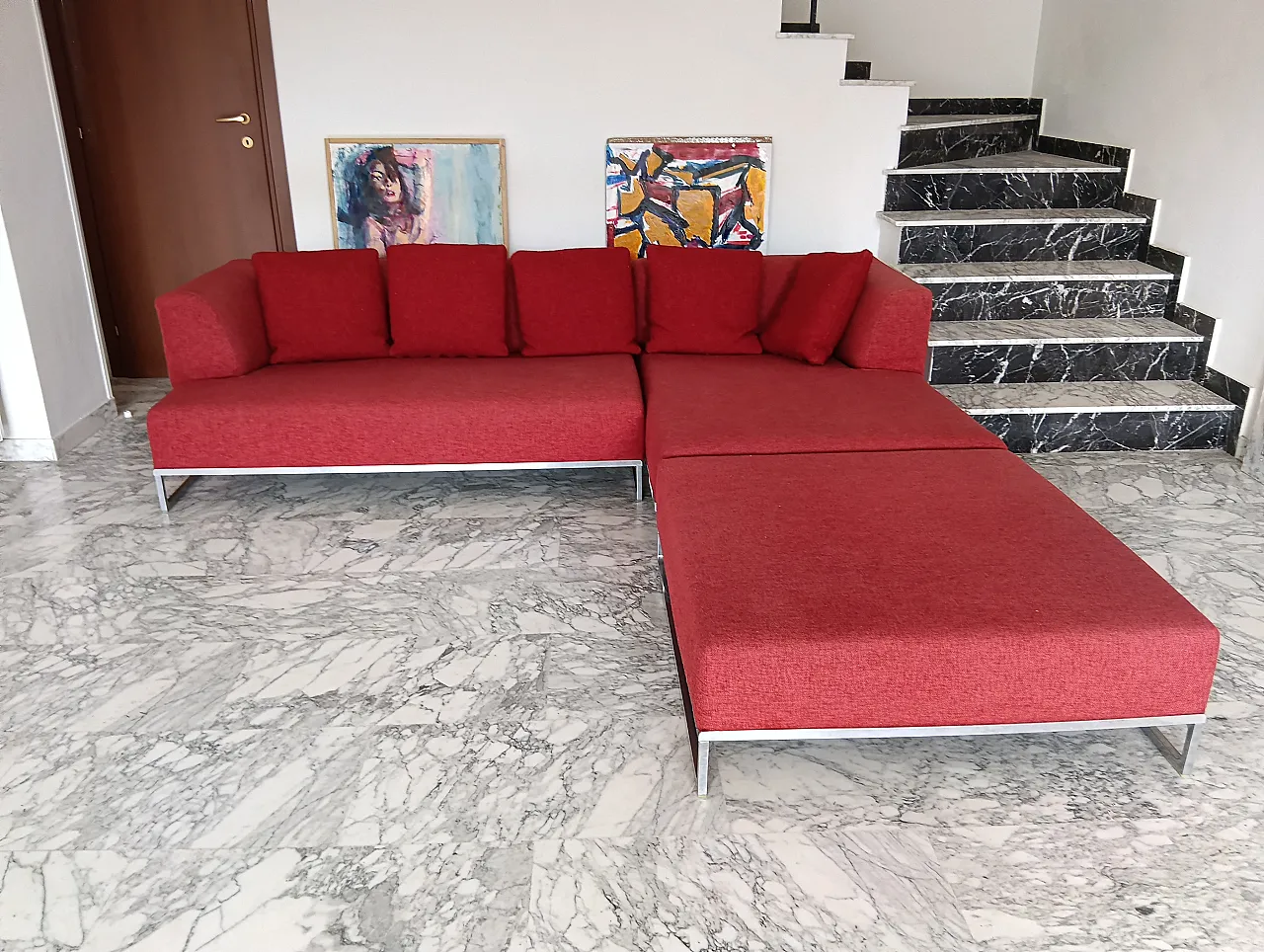 B&B ITALIA sofa SOLO 246 MAXALTO in red material cotton, 2000s 45
