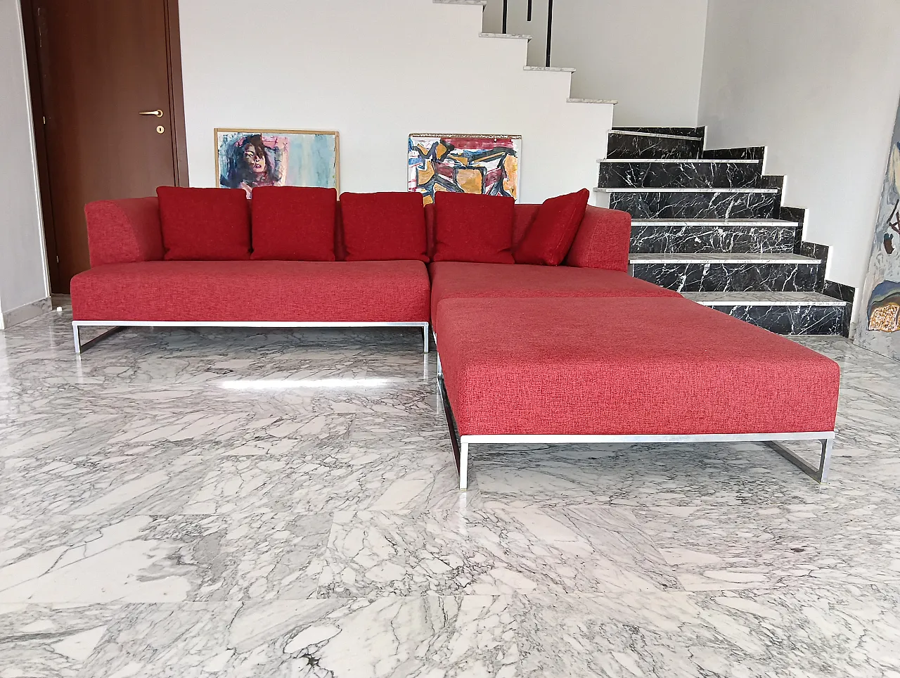 B&B ITALIA sofa SOLO 246 MAXALTO in red material cotton, 2000s 46
