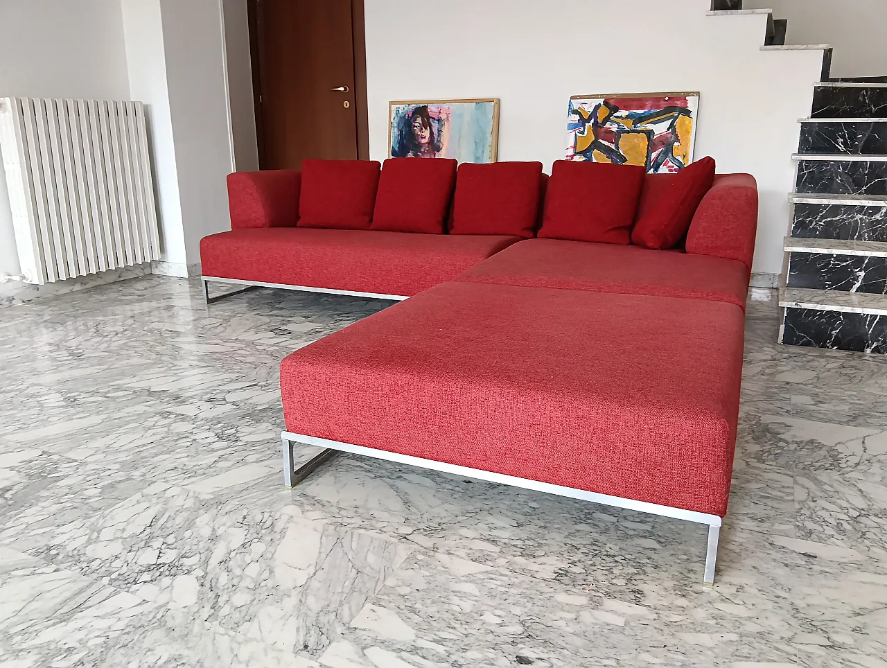 B&B ITALIA sofa SOLO 246 MAXALTO in red material cotton, 2000s 47