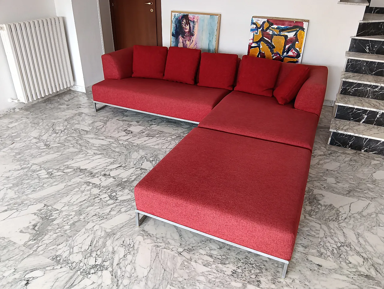 B&B ITALIA sofa SOLO 246 MAXALTO in red material cotton, 2000s 48