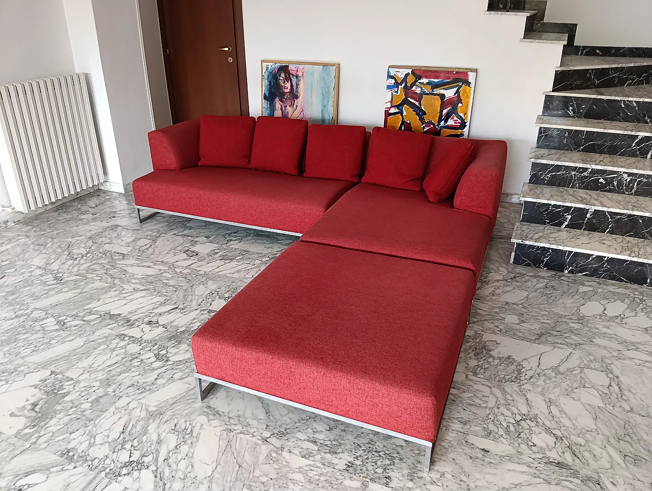 B&B ITALIA sofa SOLO 246 MAXALTO in red material cotton, 2000s 49