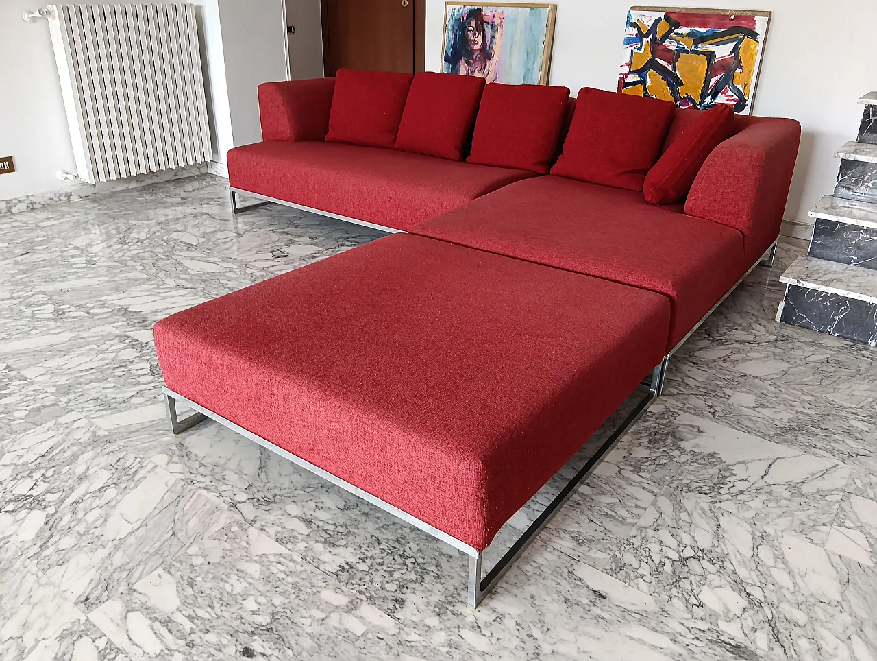 B&B ITALIA sofa SOLO 246 MAXALTO in red material cotton, 2000s 50