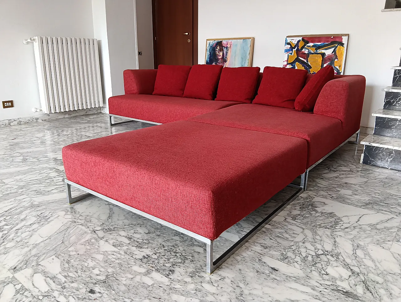 B&B ITALIA sofa SOLO 246 MAXALTO in red material cotton, 2000s 51