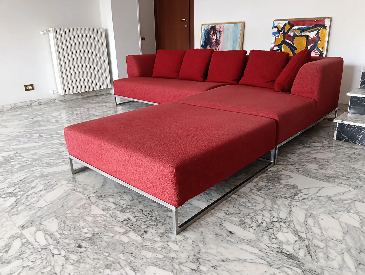 B&B ITALIA sofa SOLO 246 MAXALTO in red material cotton, 2000s 52