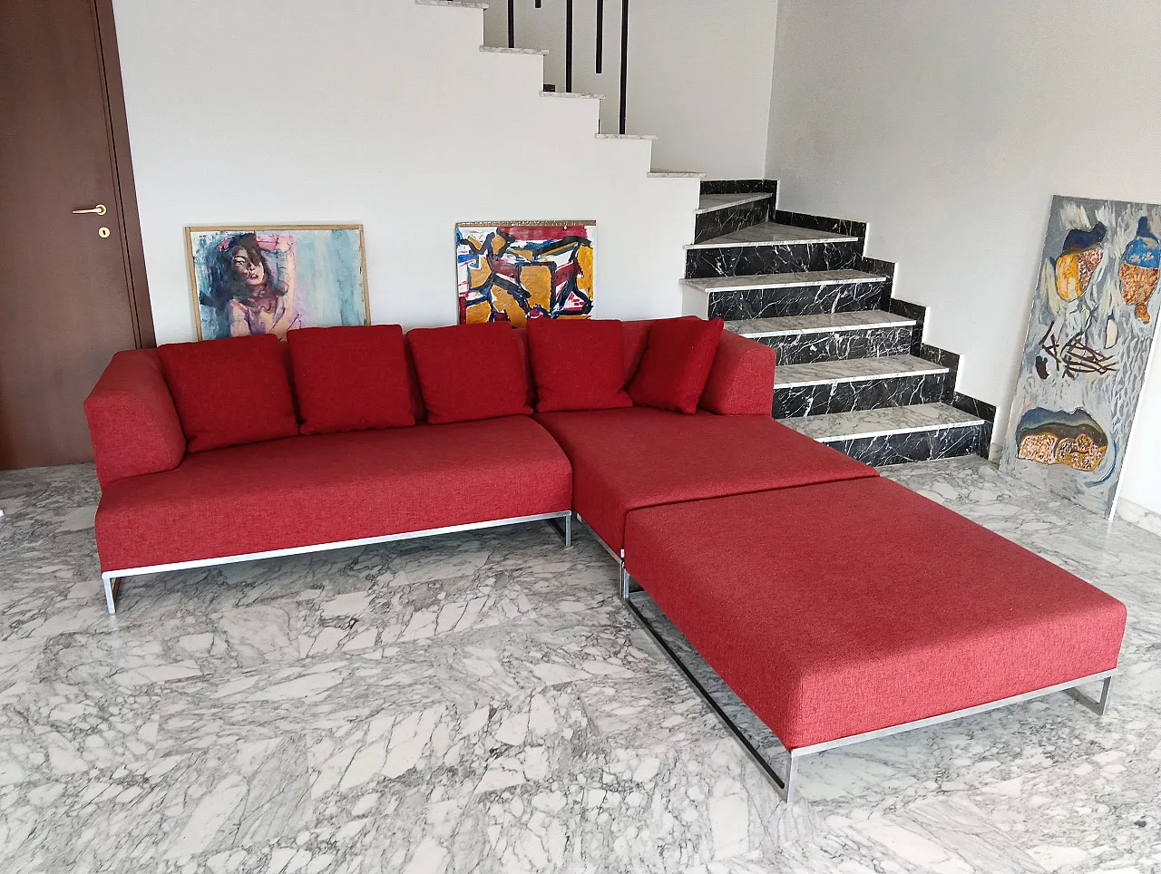 B&B ITALIA sofa SOLO 246 MAXALTO in red material cotton, 2000s 53