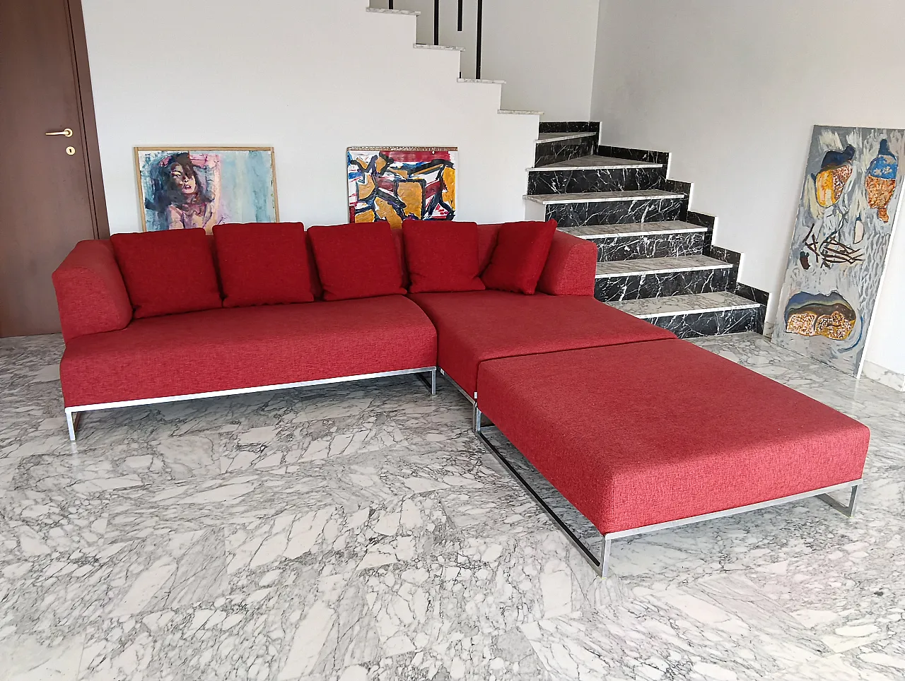 B&B ITALIA sofa SOLO 246 MAXALTO in red material cotton, 2000s 54