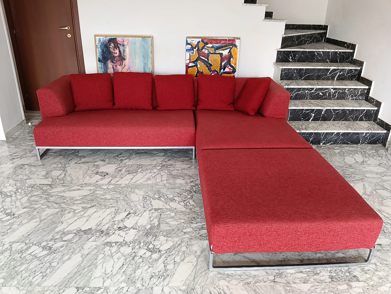 B&B ITALIA sofa SOLO 246 MAXALTO in red material cotton, 2000s 55