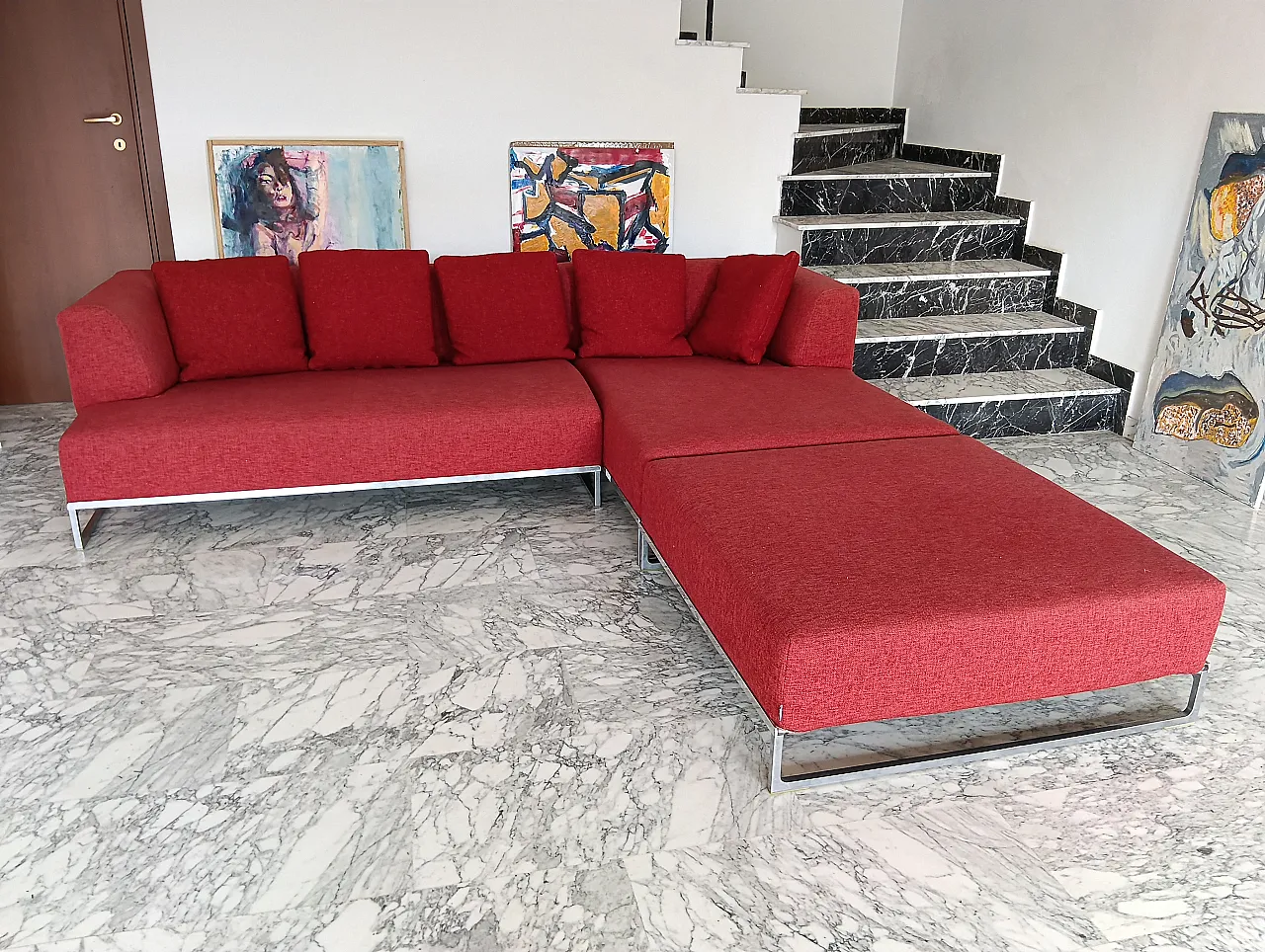 B&B ITALIA sofa SOLO 246 MAXALTO in red material cotton, 2000s 56